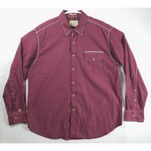Vintage Italia c. 1958 Reserved Stock Shirt Mens XL Burgundy Flip Cuffs